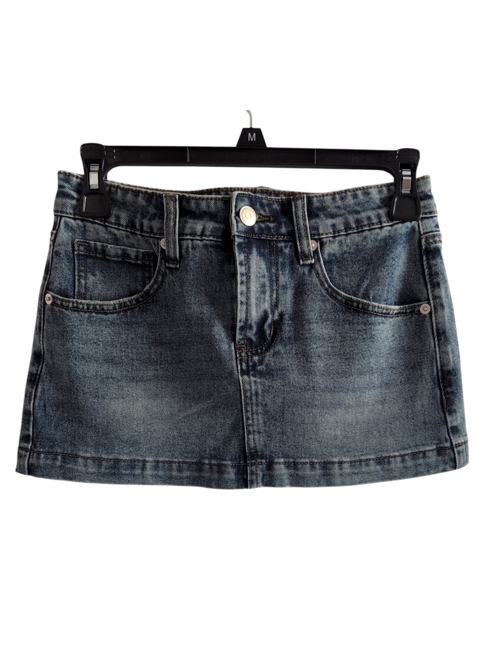Classic Washed Denim Mini Skirt - Blue